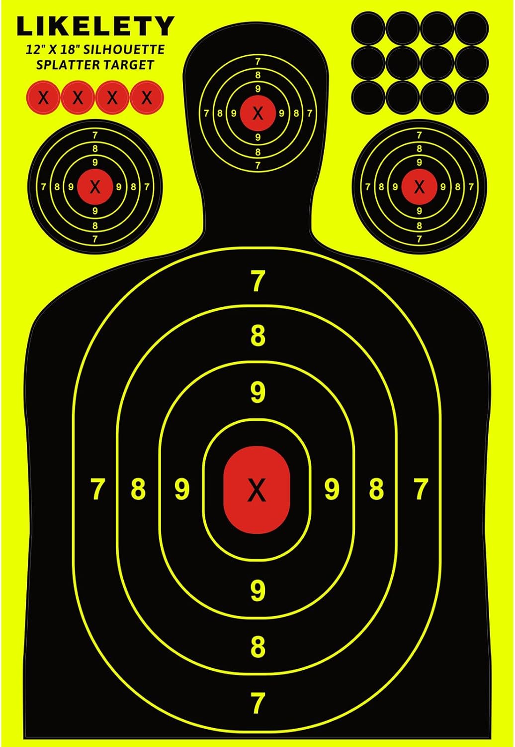 Silhouette 12x18 Inch Adhesive Splatter Shooting Targets - 10/25/50 Pack for Indoor/Outdoor Practice