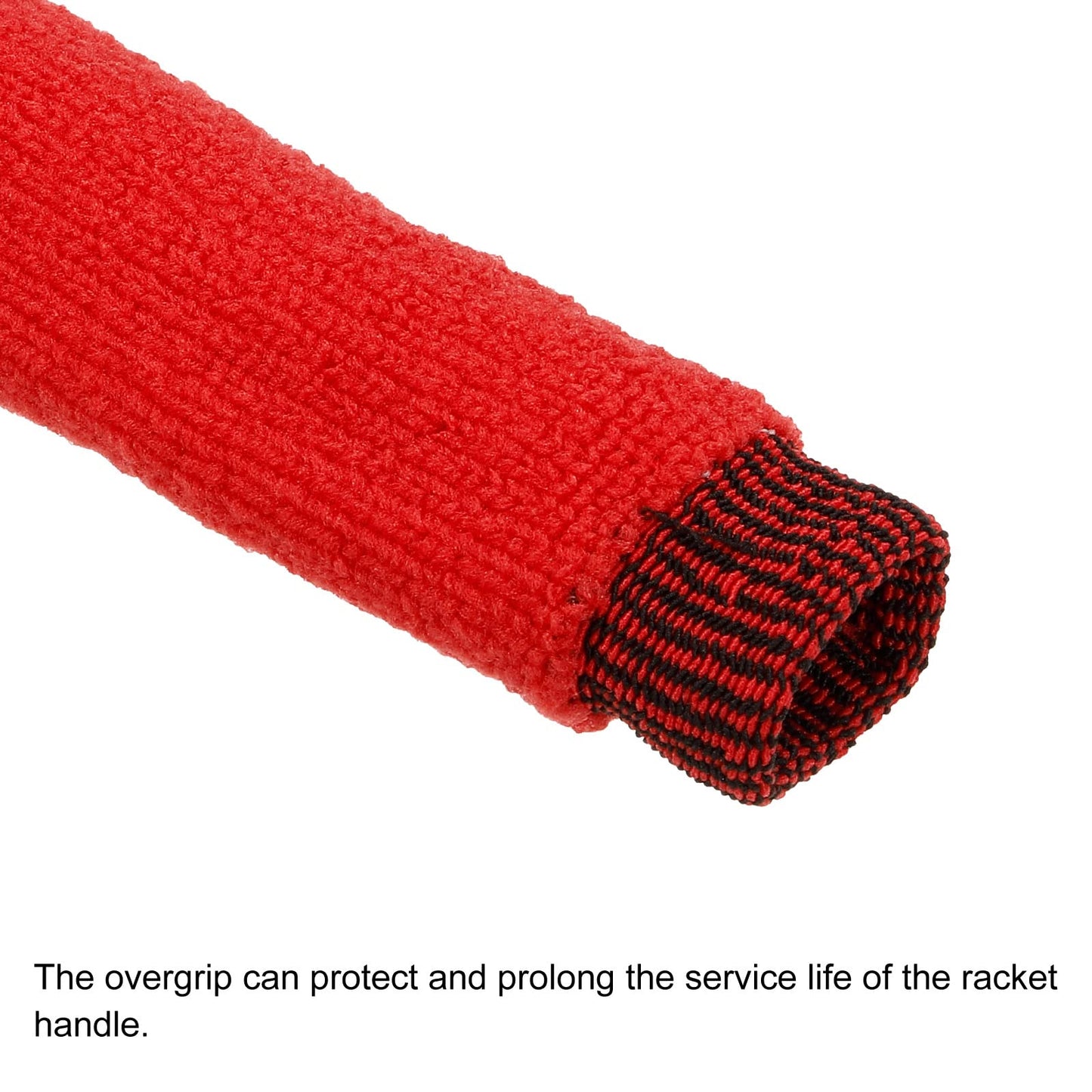 PATIKIL Cotton Feeling Badminton Towel Grip, 2 Pack Nylon Tennis Racket Overgrip Racquet Grip Hand Glue Anti-Skid Sweatband for Golf Bike Handle, Red