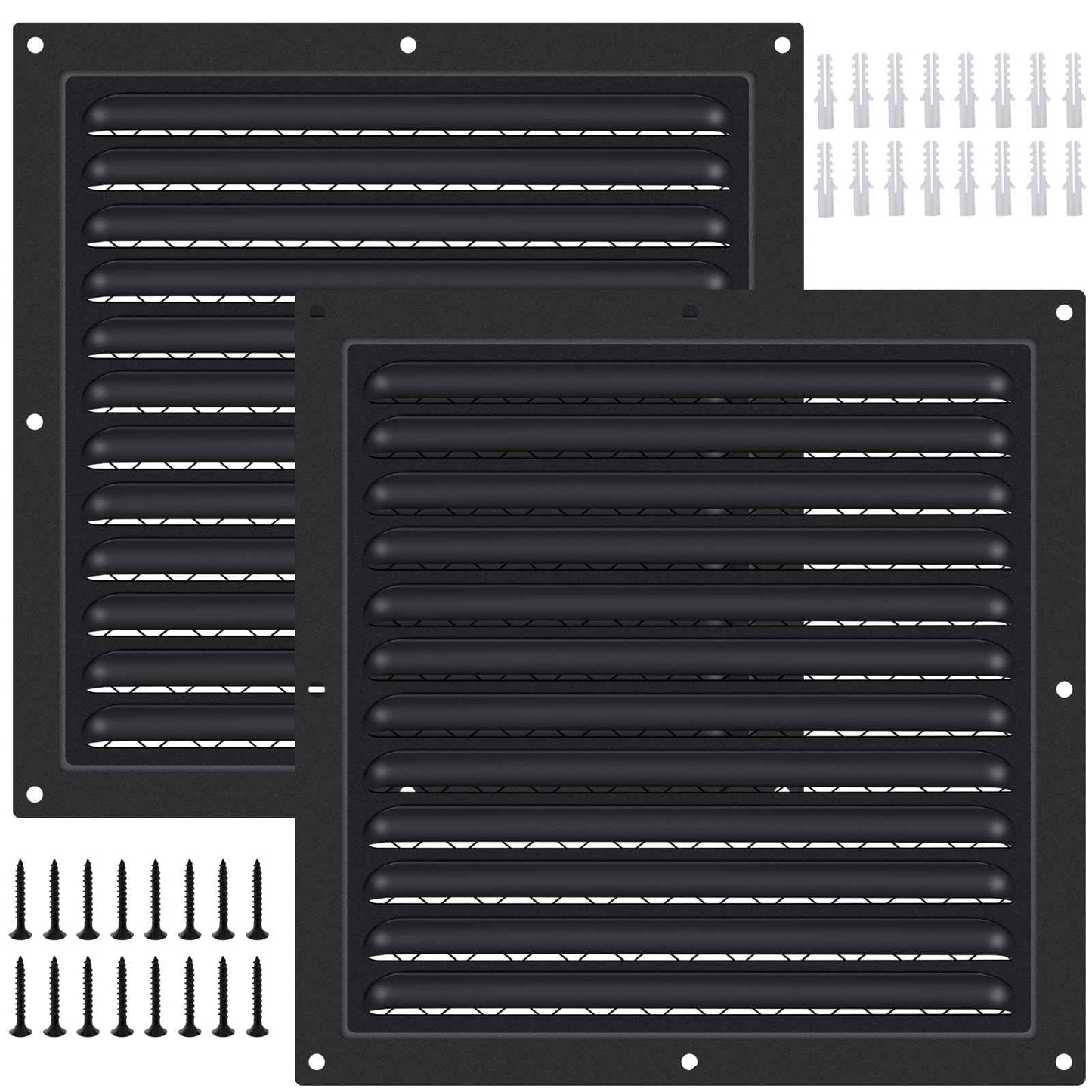 2 Pcs Attic Vent 10" X 10" Shed Vents Metal Gable Vents for Houses Wall Vent with Screen Vent Covers for Home Garage Attic Ceiling, Boost Ventilation and Guard Against Moisture