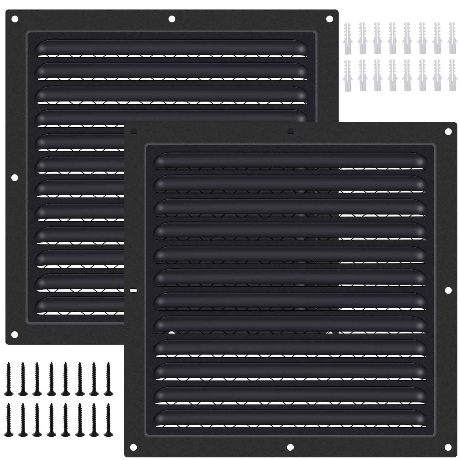 2 Pcs Attic Vent 10" X 10" Shed Vents Metal Gable Vents for Houses Wall Vent with Screen Vent Covers for Home Garage Attic Ceiling, Boost Ventilation and Guard Against Moisture