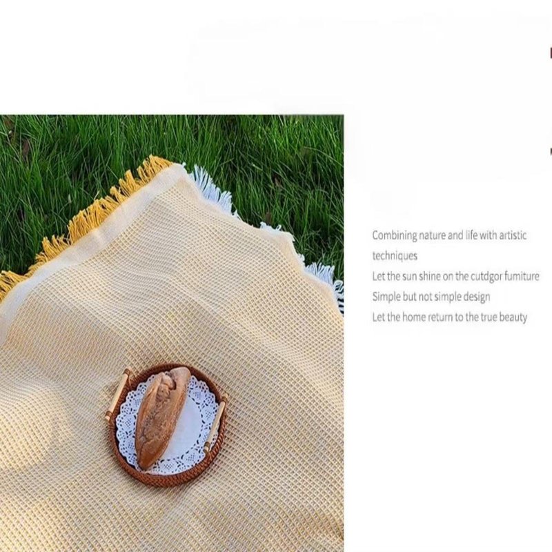 Zyntrytong 70"x 70" Picnic Blanket Extra Large,Layer Outdoor Blanket for 5 to 7 Adults,Camping Grass Lawn Park Accessories Cute Couple Gifts Ideas Wedding Registry for Camping, Park, Beach (Cream)