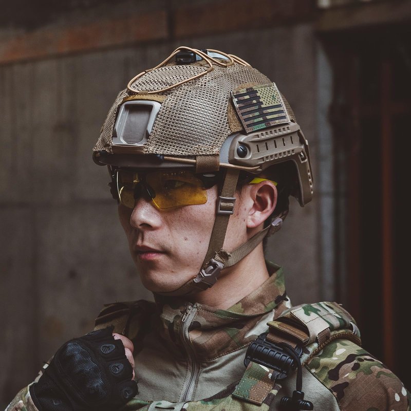 EXCELLENT ELITE SPANKER Tactical Helmet Cover - Fast Helmet Cloth in Size M/L for Airsoft - Coyote Brown