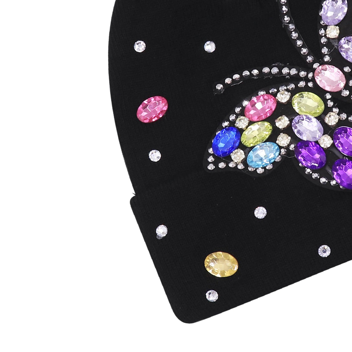 Eilova Orityle Shiny Bling Rhinestone Beanie Cap for Women Y2K Skull Beanies Winter Knit Snow Soft Hat Stretchy Ski Hats