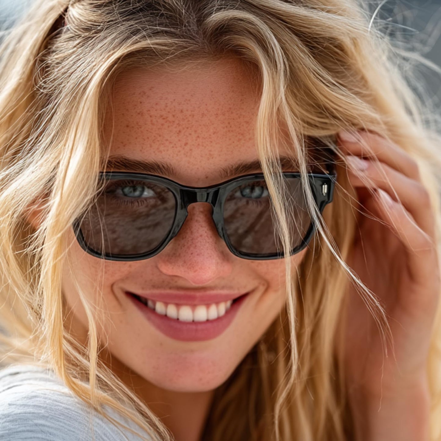 TICHSYGIA Women Polarized Sunglasses for Men Warp Around Black Square Frame Driving Sun glasses UV Blocking