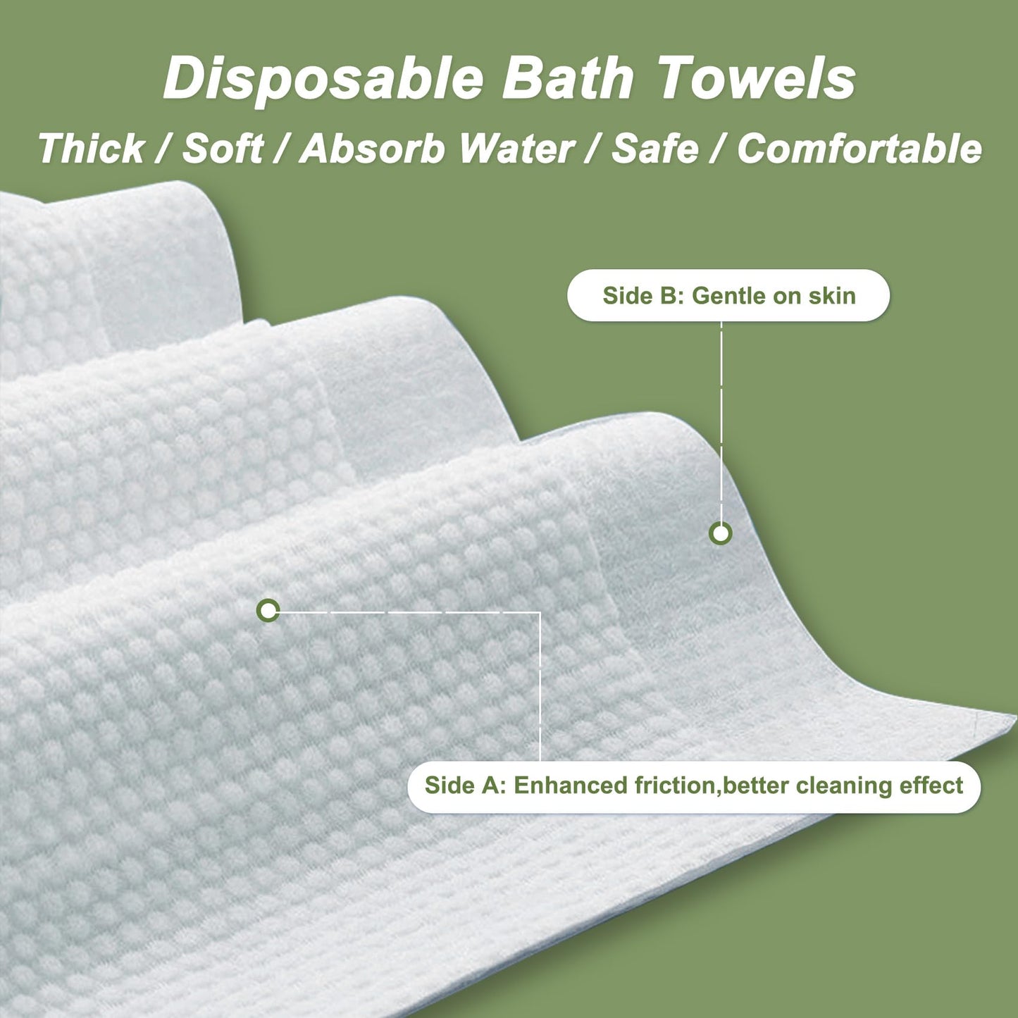 Tvvcalk Disposable Bath Towels, 10 Pack 55" x 27.5" Ultra Soft, Quick Dry Disposable Body Towel, Portable Travel Towel for Hotel Camping Beach Swimming Gym Sauna Spa, Personal Care Pet Towels