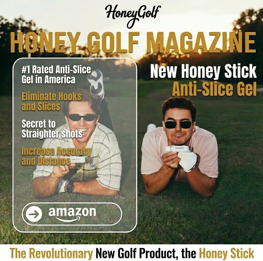 Honey Golf HoneyStick Anti Slice Gel for Golf Clubs - Anti-Hook Spin Reducer for Driver, Woods, Hybrids, Irons - Golf Accessories for Men - Golfers Must Haves & Essentials - 2 Pack