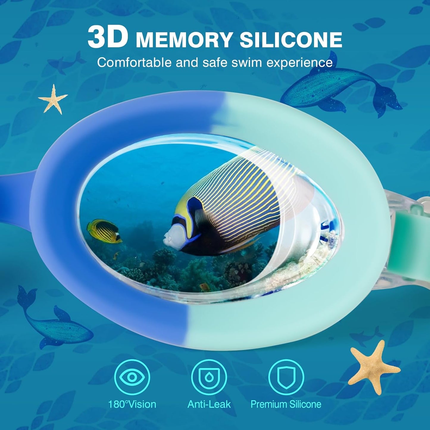 Skiennix Kids Swim Goggles - Anti-Fog UV Protection, Leak-Proof Design | 2 Pack for Ages 6-14