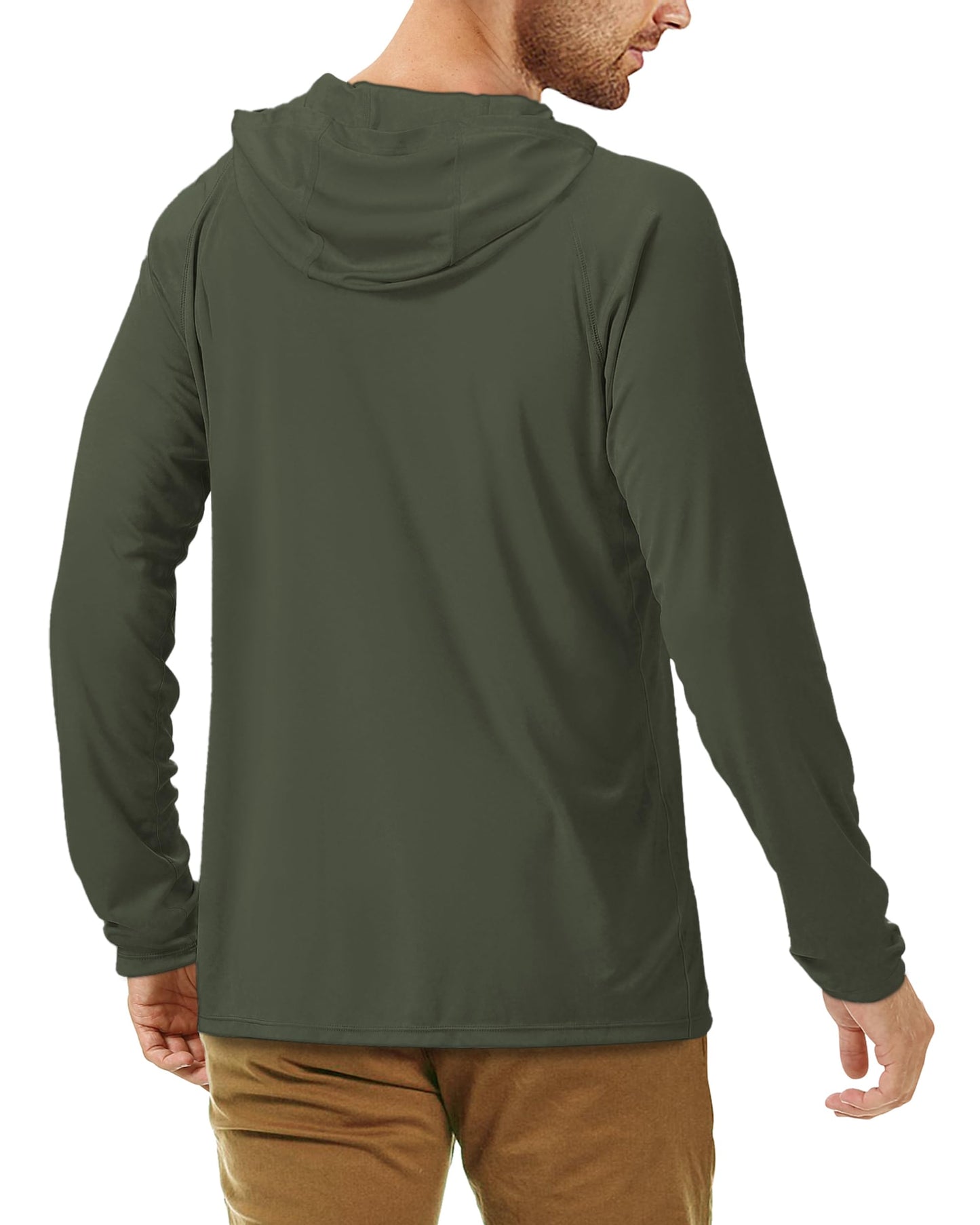 Roadbox Men's Sun Protection Long Sleeve Hoodie UPF 50+ Outdoor UV Fishing Shirts for Workout, Running, Fishing, Hiking (Medium)