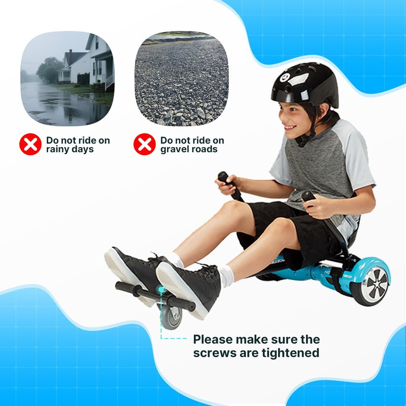 Gotrax HoverflyKart Seat Attachment Accessory for 6.5" 8" 8.5" 10" Self Balancing Scooter, Adjustable Frame Length and Handlebar Control Buggy Attachment, Hover Board Go Kart Accessory, Large, (Black)