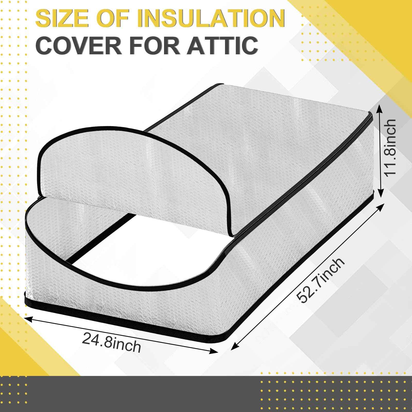 Attic Stairway Insulation Cover 25”x54”x11”, Attic Stairs Door Ladder Insulator Pull Down Tent with
