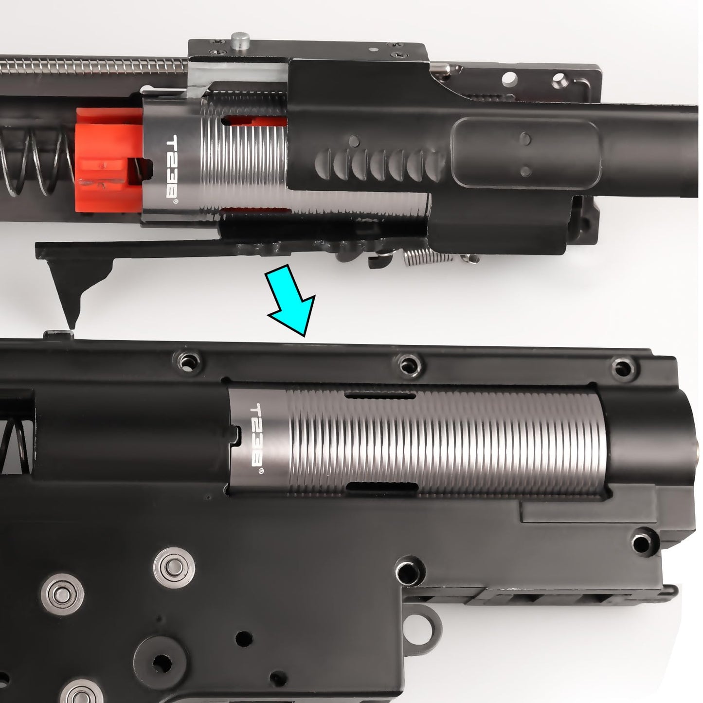 T238- AEG PTFE Coating Cylinder, Stainless Steel Cylinder Type for AEG/Gel Blasters Gearbox(80% air volumes)