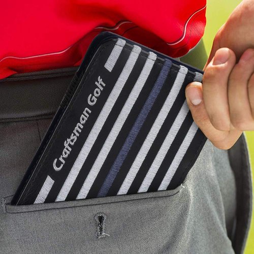 Craftsman Golf Blue Strips Stars Golf Scorecard Holder & Yardage Book Cover Holder (Bule Strips)