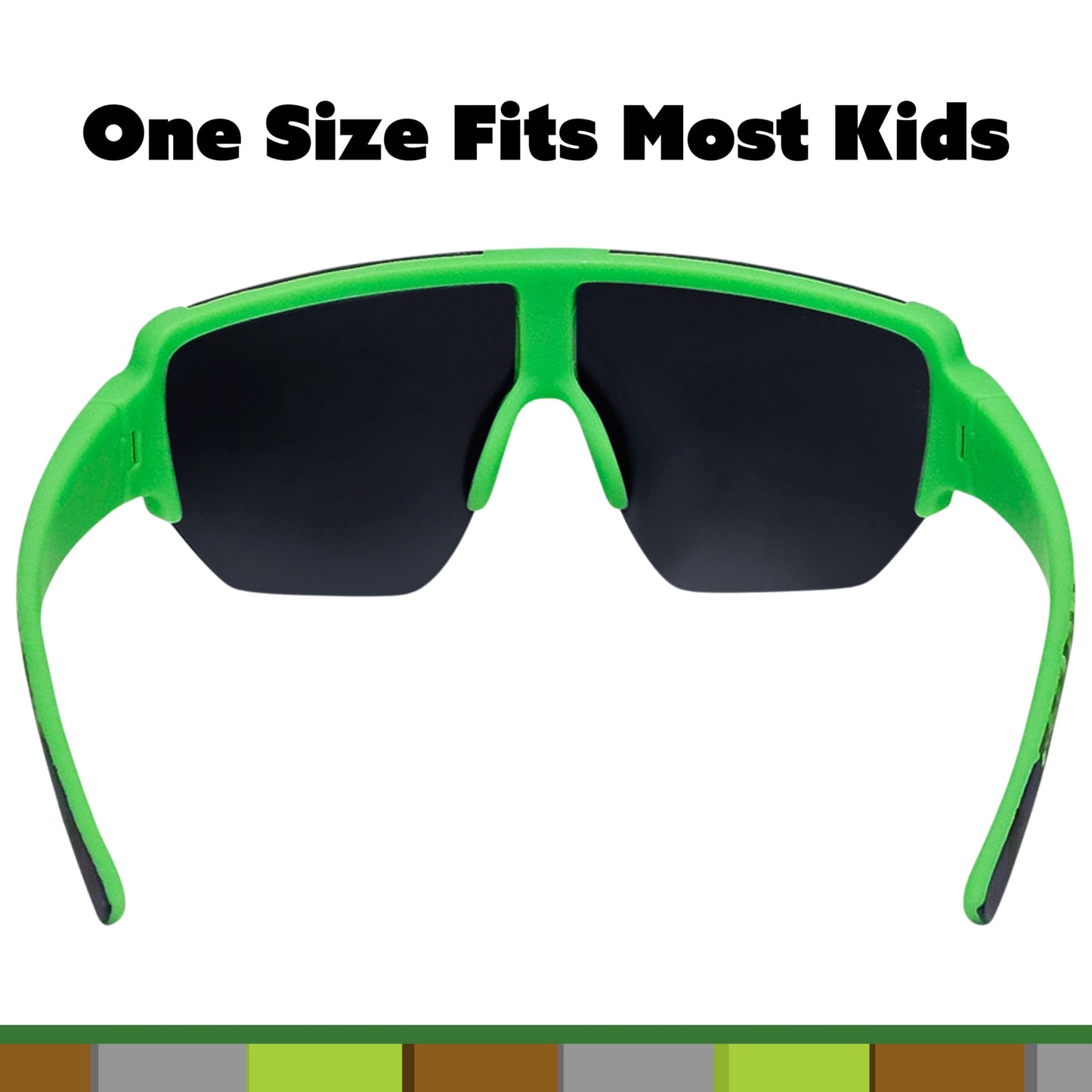 ARKAID Official MINECRAFT Boys Sunglasses | Large Sports Wrap | UV 400 | One Size Fits Most Kids