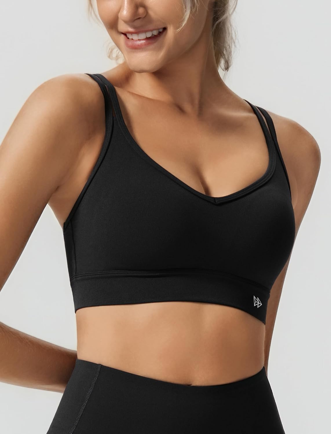 Yvette Yoga Bras - Light Support Spaghetti Strap Design | Mesh Splicing for Yoga & Daily Wear