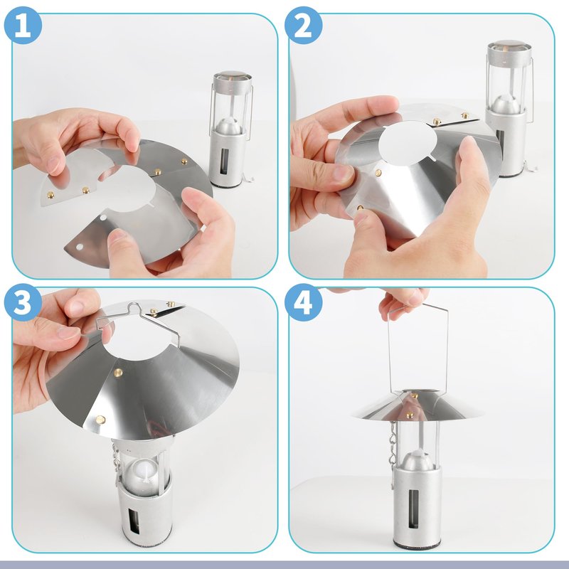 SUNJIKA Candle Reflector Compatible with UCO Candle Lantern Parts,Stainless Steel Lantern Reflectors Enhances Light Focus and Brightness for Uco Camping Candle Lantern