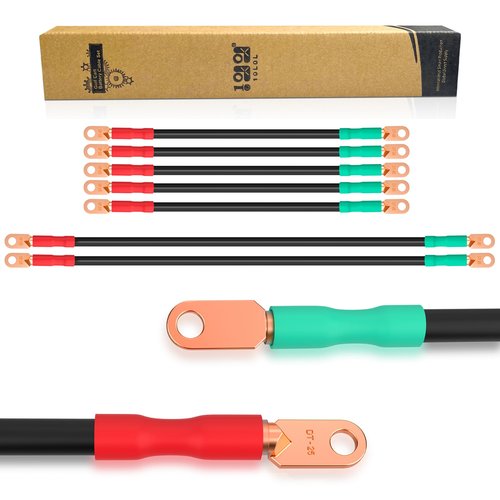 10L0L Golf Cart Battery Cables Fits for EZGO TXT 1994-UP 36 & 48 Volt with 4 Gauge 7 PCS AC/DC Wire 3 AWG Golf Cart Heavy Duty Battery Cables