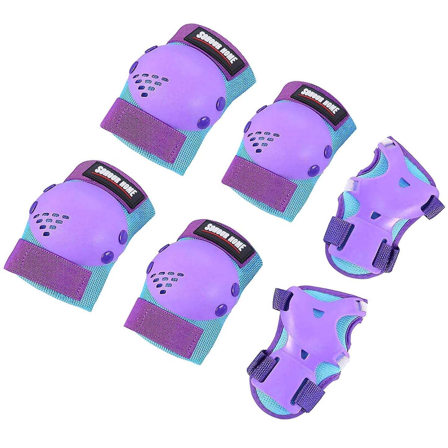 Skiennix Kids Protective Gear Set - Knee Pads, Elbow Pads & Wrist Guards | For Ages 3-15, Ideal for Roller Skating & BMX