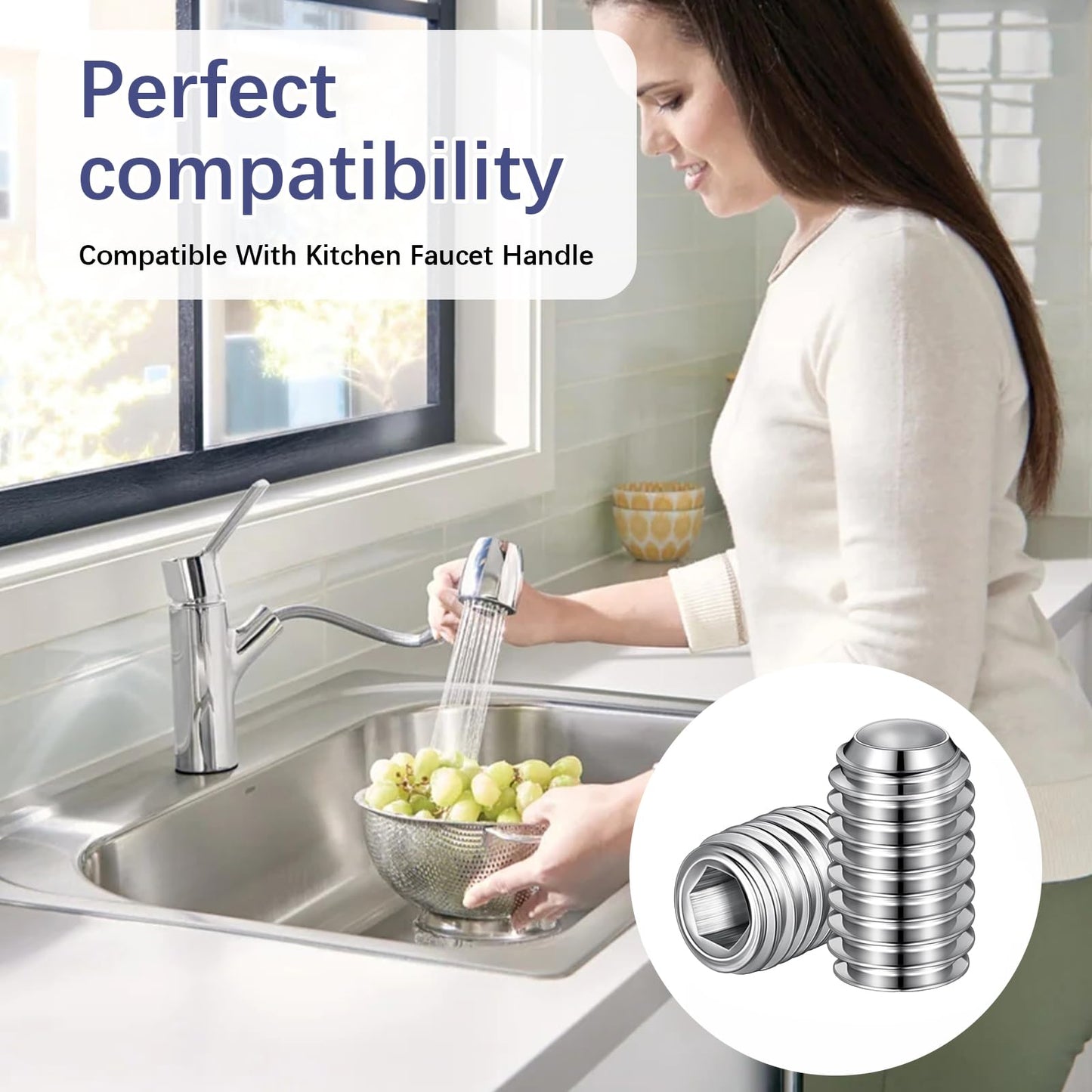 4 PCS Delta Set Screw for Towel Rack, Shower Handle Screws Replacement, Shower Door Parts, Faucet Handle Set Screws, Replacement Screws for Delta 10-32 x 1/2 inch