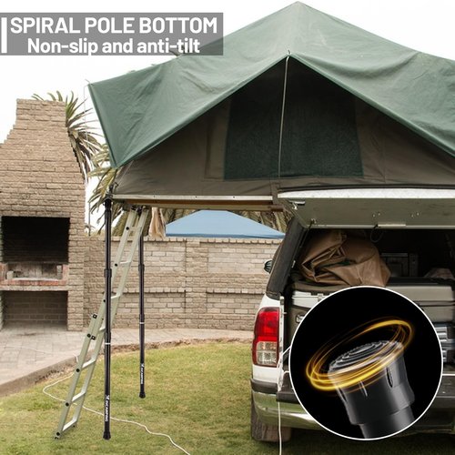 Adjustable Heavy Duty Tarp Poles 7.6FT,XINCAMPING Aluminum Tent Poles with Protection Cap - 4 Pack Rust-Proof Awning Poles for Camping, Hiking, Canopy & Outdoor Shelter