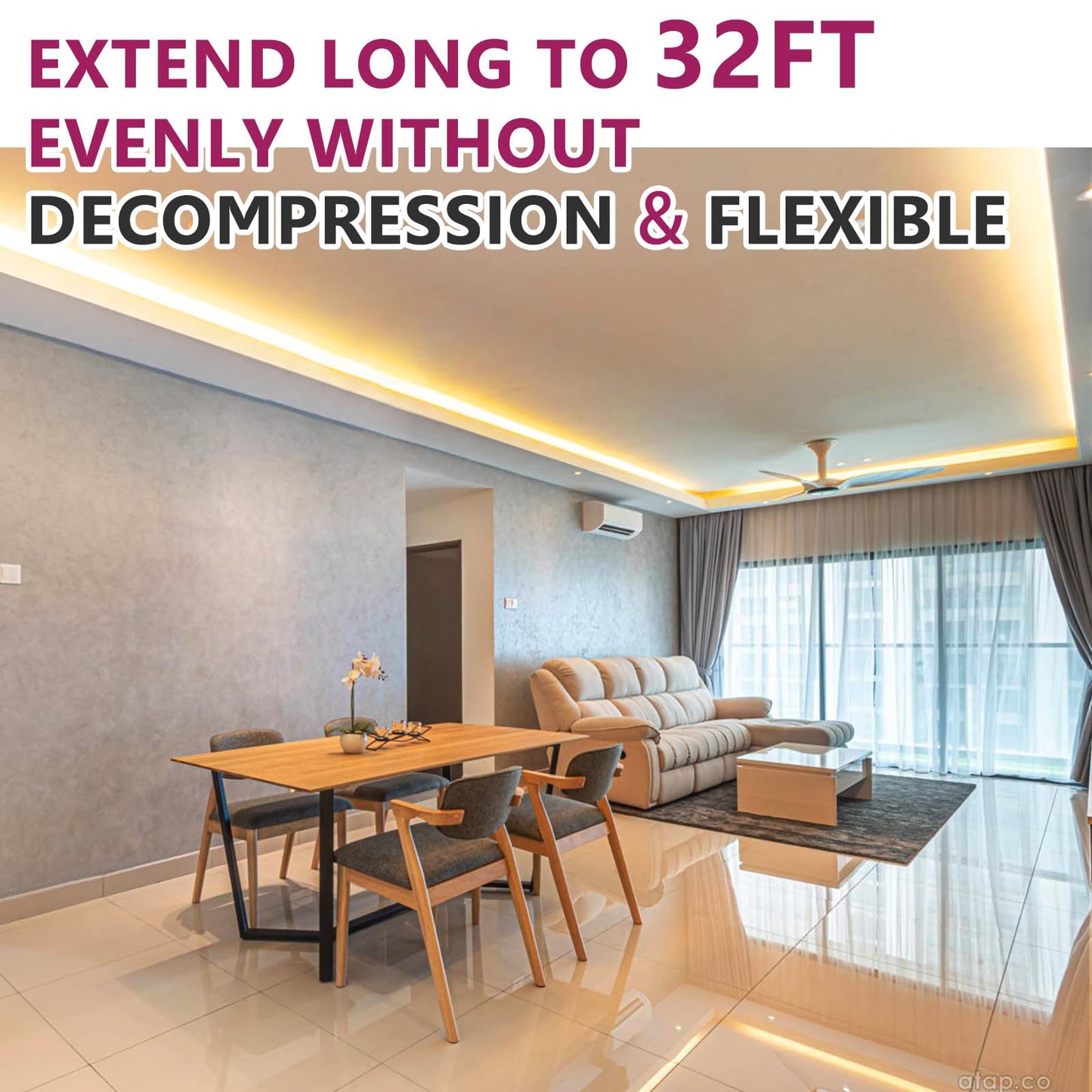 EMITEVER COB LED Strip Lights Warm White, 3000K Tape Light Premium High Density, DC 24V, 400+Lumens/ft, 5120LEDs/Spool, Ra 90+, 32.8ft/10m, UL Listed 5 Year After-Service(Power Supply Sold Separately)