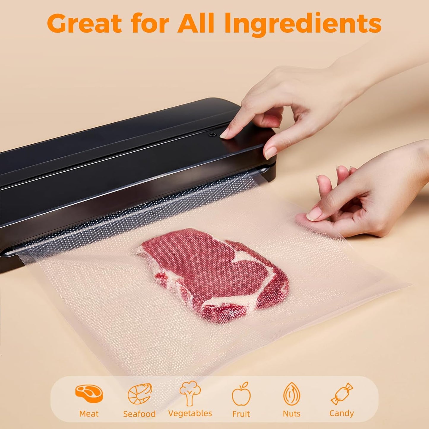 Wevac Vacuum Sealer Bags - Heavy Duty BPA Free Rolls 8x50 & 11x50 | Ideal for Meal Prep & Sous Vide