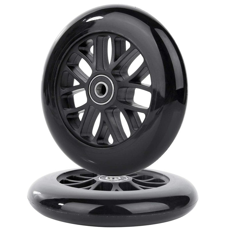 AOWISH 125mm Scooter Wheels - 125mmX24mm Replacement Wheel with ABEC-9 Bearings for Razor A3, Swing Wiggle, Flicker Scooters & Wheelchairs (2-Pack, Black)