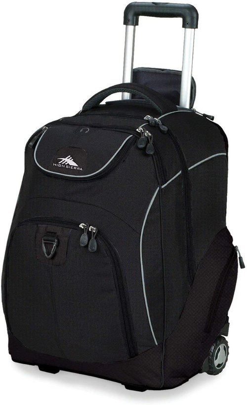 High Sierra Powerglide Wheeled Backpack - Durable Black Design | One Size for Easy Travel