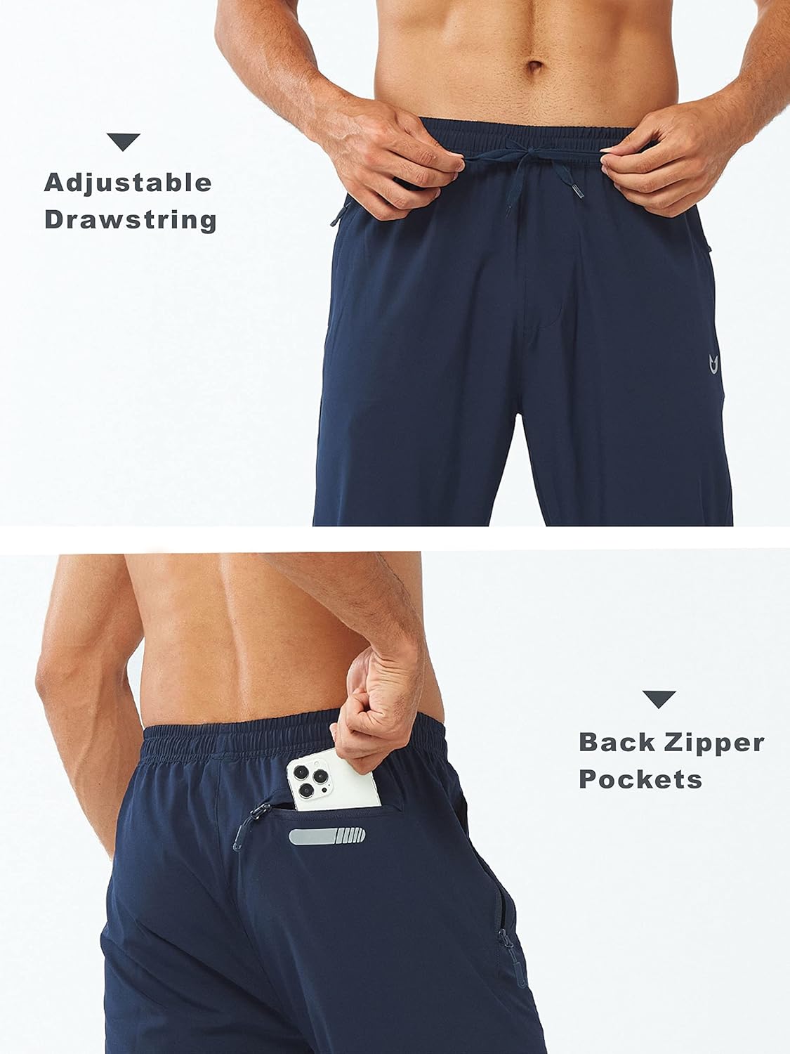 NORTHYARD Men's Athletic Joggers - Lightweight Running Pants with Zipper Pockets | Casual Gym Wear