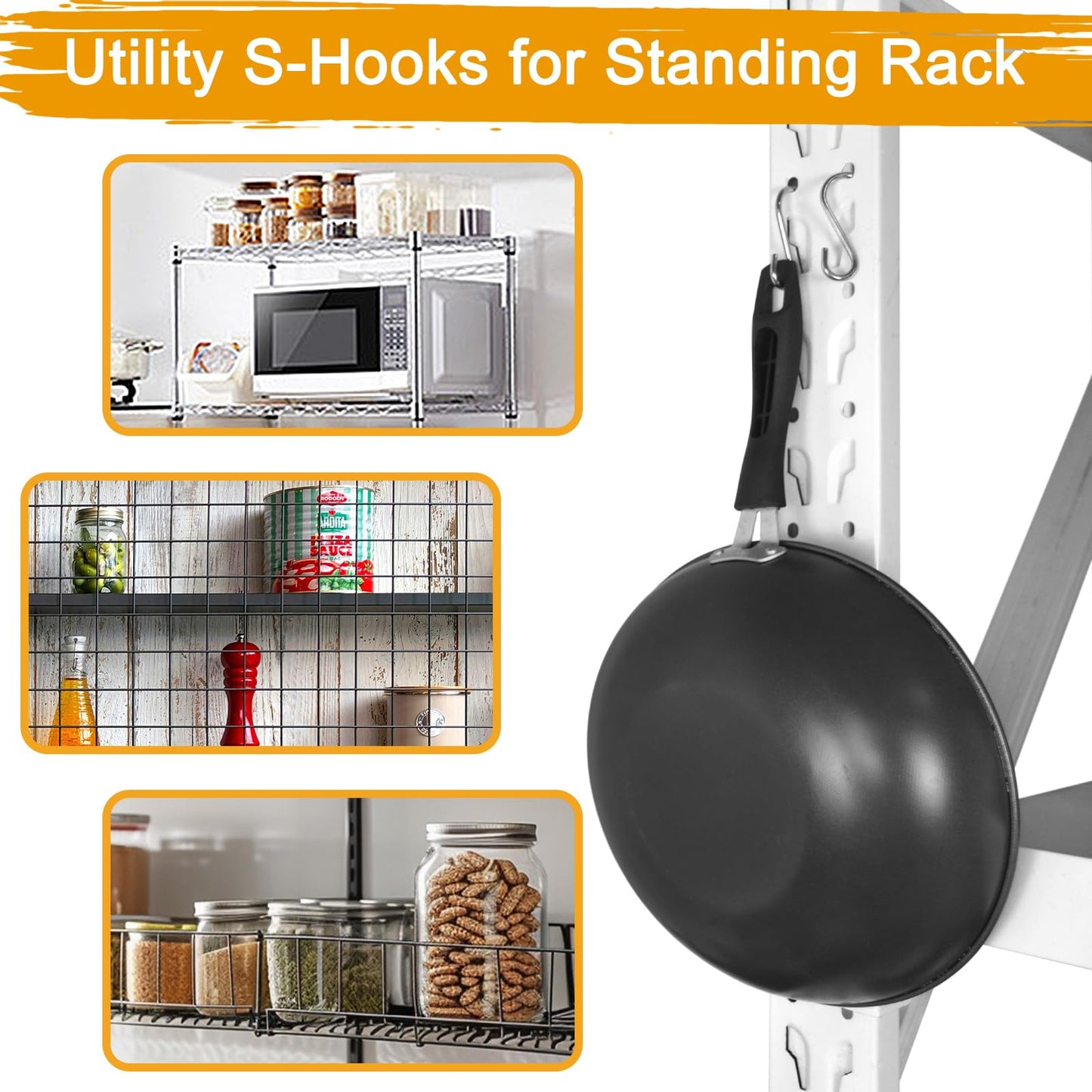 LIGHT DUST Heavy Duty Steel S Hooks - 30pcs Small Hanging Stainless Steel Metal Hooks 2-Sized Ends Hangers Standing Wire Shelf Hangers Closet Rod Shelving Utility Garage Storage Organization (Silver)