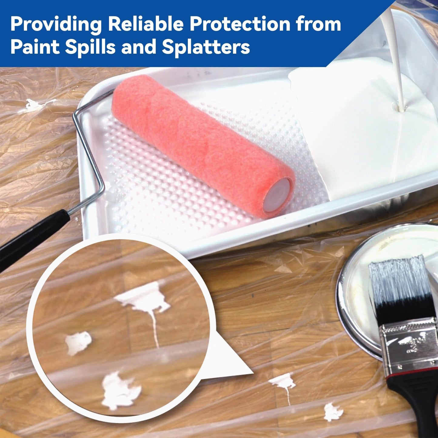 King Origin Plastic Drop Cloth, 6 Piece Drop Cloth for Painting, 9x12 Feet, Waterproof and Dust-Proof Clear Cloth, Paint Tarps Drop Cloth for Furniture Cover