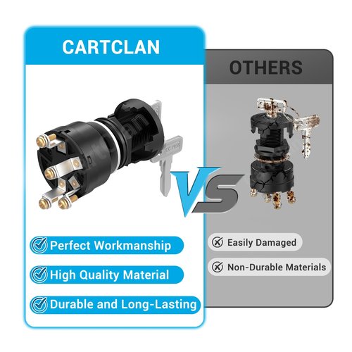 CartClan Ignition Key Switch for Club Car DS 1996-up Gas Golf Cart OEM# 101826301 4-pin