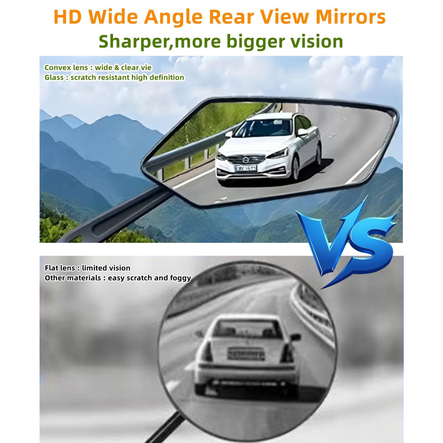 Bike Mirrors,2 Pack-Ebike Mirror,360° Adjustable and Rotatable Handlebar Mirrors,Scratch Resistant Glass Lens, Mountai Bikes,Scooter, E-bikes,Road Bikes,Bicycle Universal Fit Accessories