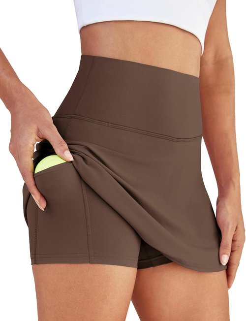 DLOODA Women's Tennis Skort - High Waisted Athletic Skirt with Pocket for Golf & Summer Workouts
