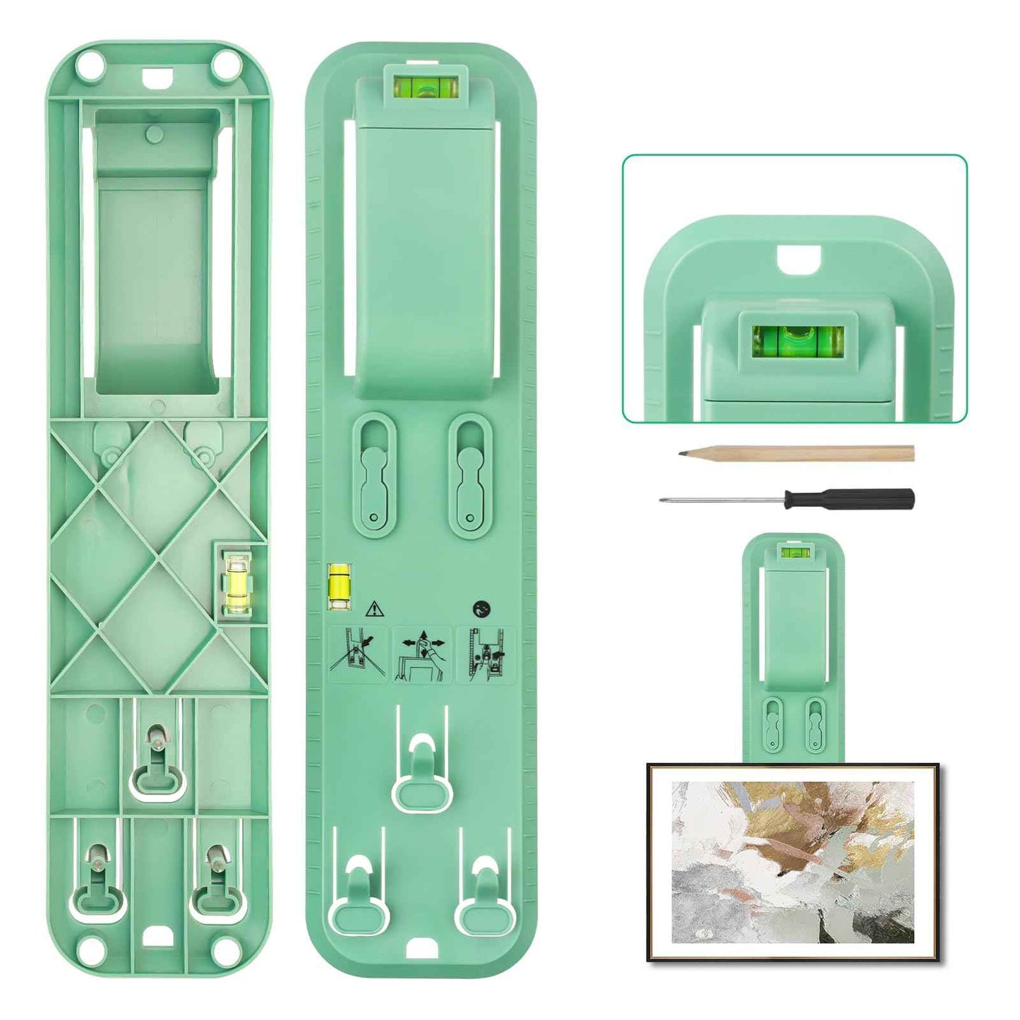 Picture Hanging Tool Kit Picture Hangers Wall Hanging kit Picture Frame Hanger Tool Level Heavy Duty Photo Hanger Wall Hanger Level