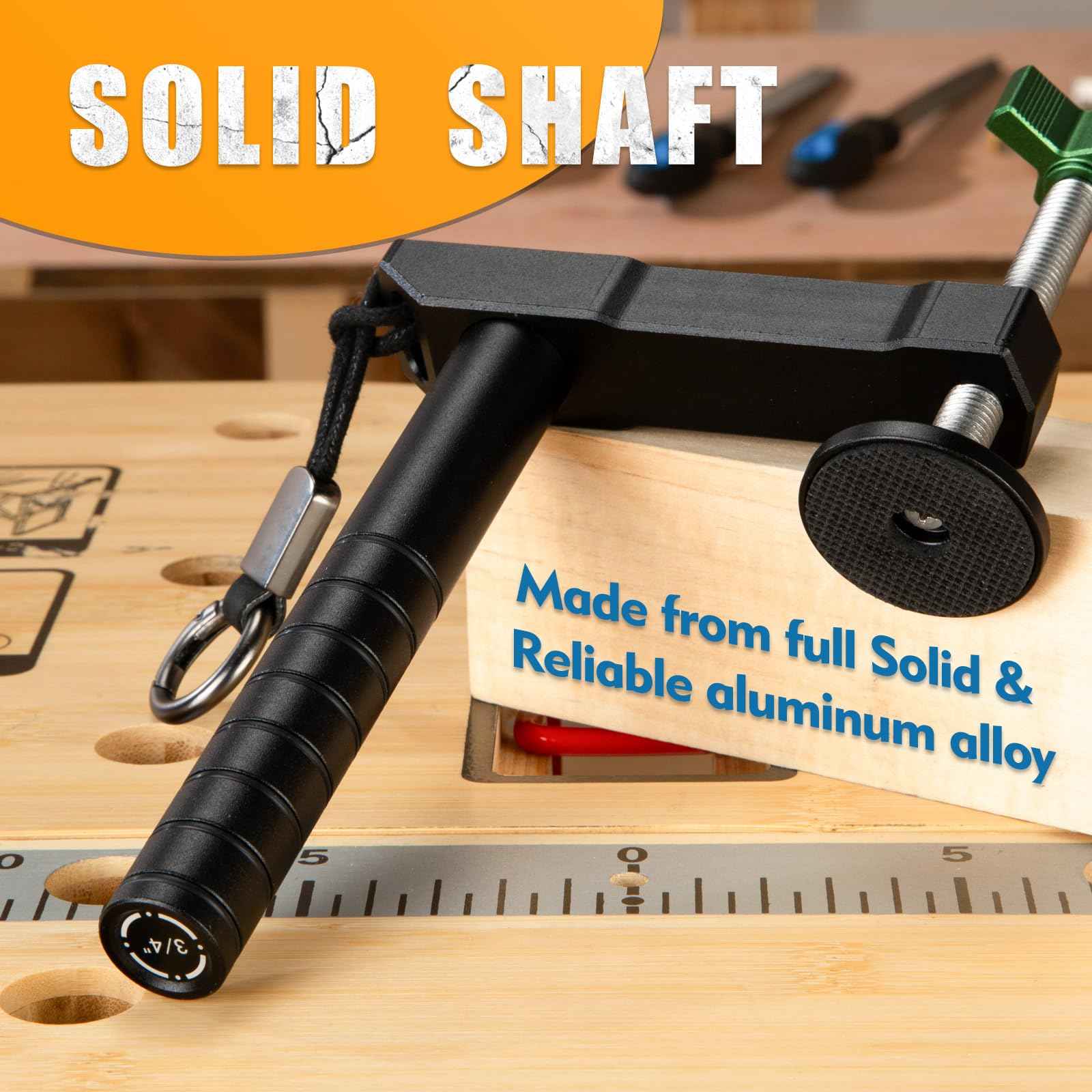 2 Pack Bench Dog Clamps 3/4"（19mm) Heavy Duty Use Dog Hole Clamp Holdfast and Sturdy Tool clamps for woodworking Workbench Hand Tools