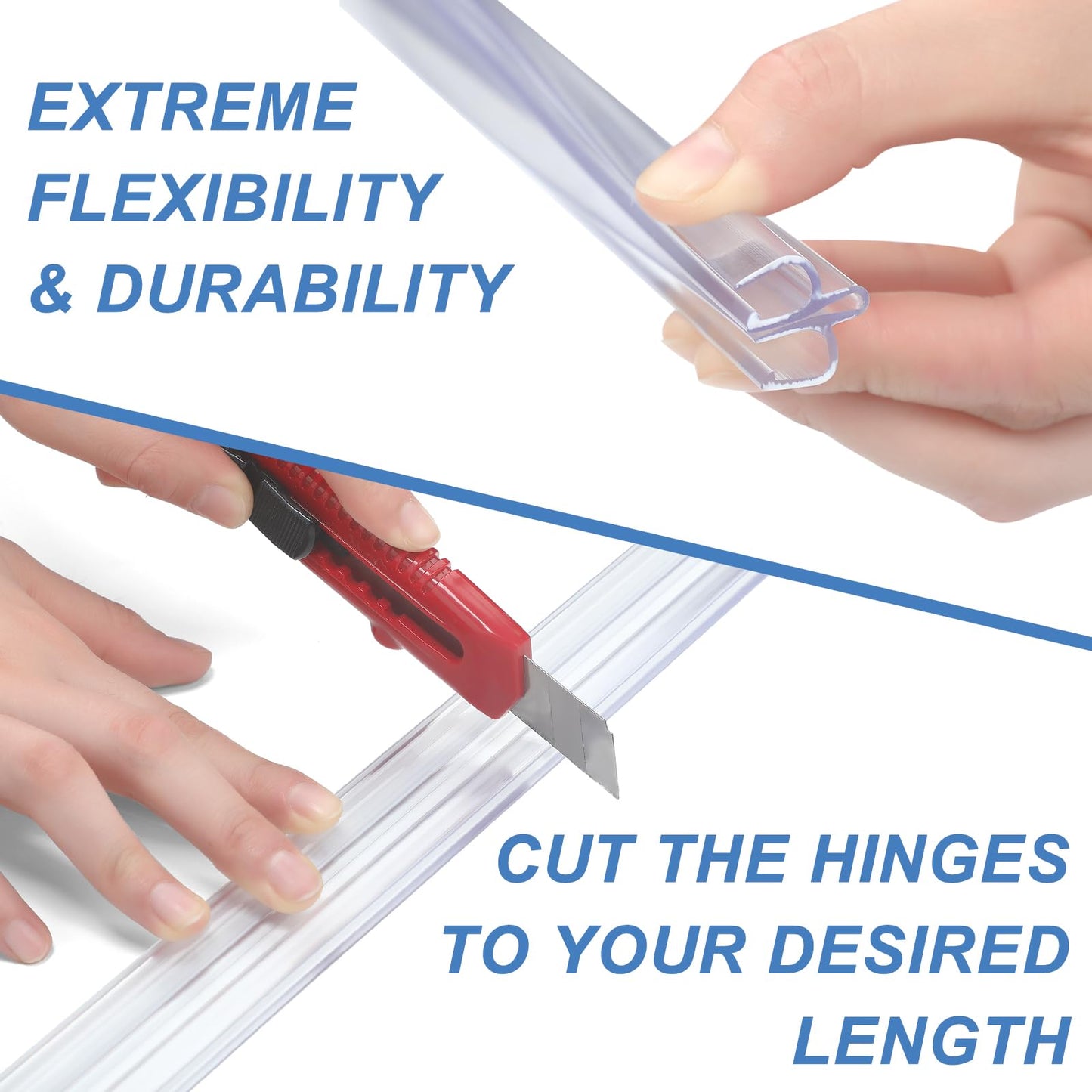 Maasechs 12 Pack Golf Cart Windshield Retaining Clips Kit Include 1 Pcs 48 Inch Clear PVC Living Hinge 11 Pcs Golf Cart Window Windshield Retaining Clips Kit for 1/4" Plexiglass Material