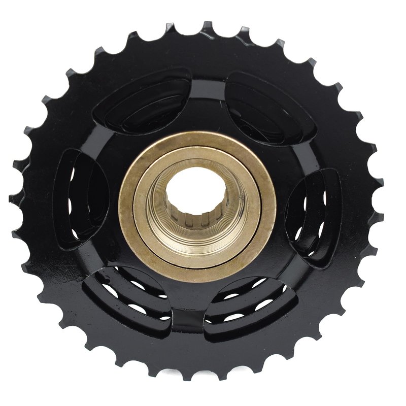 VG SPORTS Bike Freewheel, 7/8/9 Speed 13-28T/13-32T Bicycle Freewheel Threaded Type Freehub Cycling Replacement Part (9s 13-32T Black)
