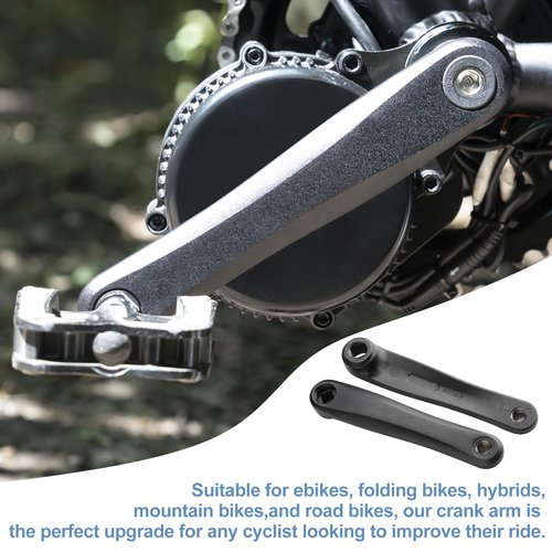 E-Mangue Bicycle Crank Arm 2 Pack, Aluminum Alloy Crank Set for Bafang BBS Mid Motor BBS01 BBS02 BBSHD Electric Bicycle Conversion Kit 170mm