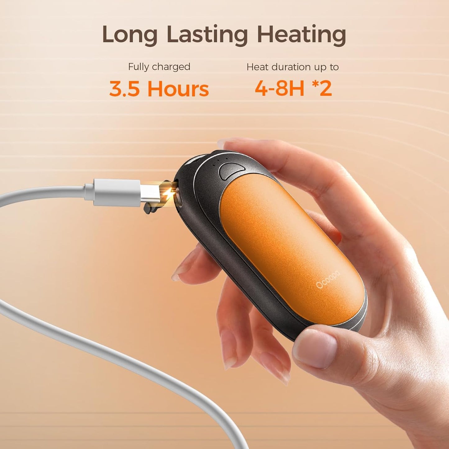 OCOOPA Rechargeable Magnetic Hand Warmers - 3 Heat Settings, Pocket-Sized, Lasts Up to 8 Hours | Ideal for Outdoor Activities