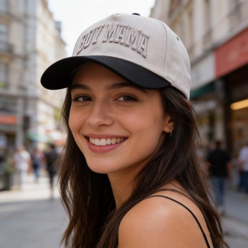 Boy Mama Hat- 3D Embroidered Mom Hat Adjustable Cotton Baseball Caps for Women Black