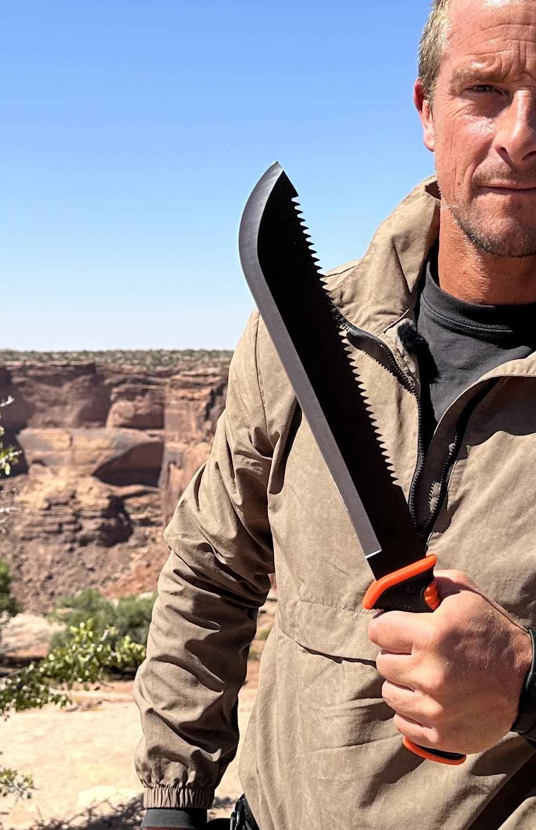 Bear Grylls Survival Machete With Saw - Tactical Machette for Camping, Hunting, Gardening, Chopping, Sawing, Bushcraft - Black