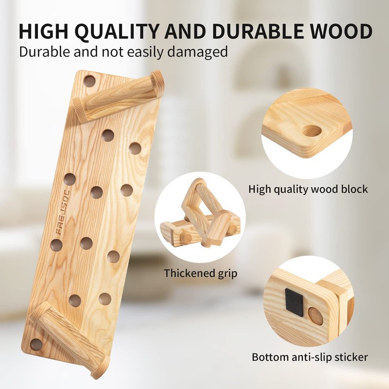 FREJSQC solid wooden Push Up Stands 10 in 1,Push Up Board,Portable Gym Accessories, Strength Training Equipment, Original Patent design – Home Workout Equipment，for men and Women(Ash Wood)