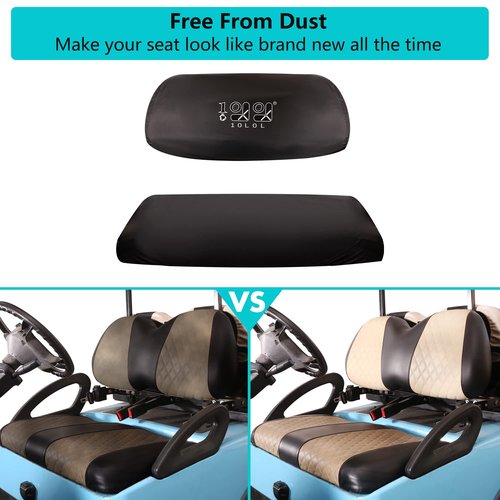 10L0L Golf Cart Seat Dust Cover - Waterproof, Dustproof, Sun-Proof Seat Protector for Yamaha EZGO, Club Car,All-Season Weather Resistant Front & Rear Seats Protection