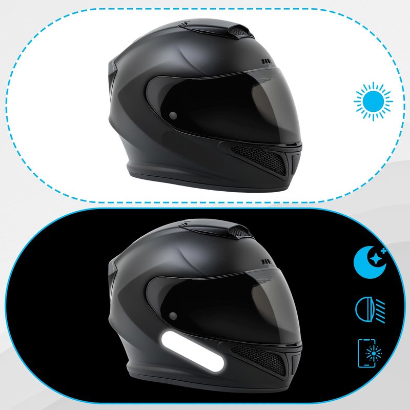 HJZHII 10PCS Black Reflective Tape, Motorcycle Helmet Decals Reflective Stickers for Helmet Motorcycle Helmets Stickers Night Visibility Safety Decal for Motorcycles Scooters Bike Helmets Stroller