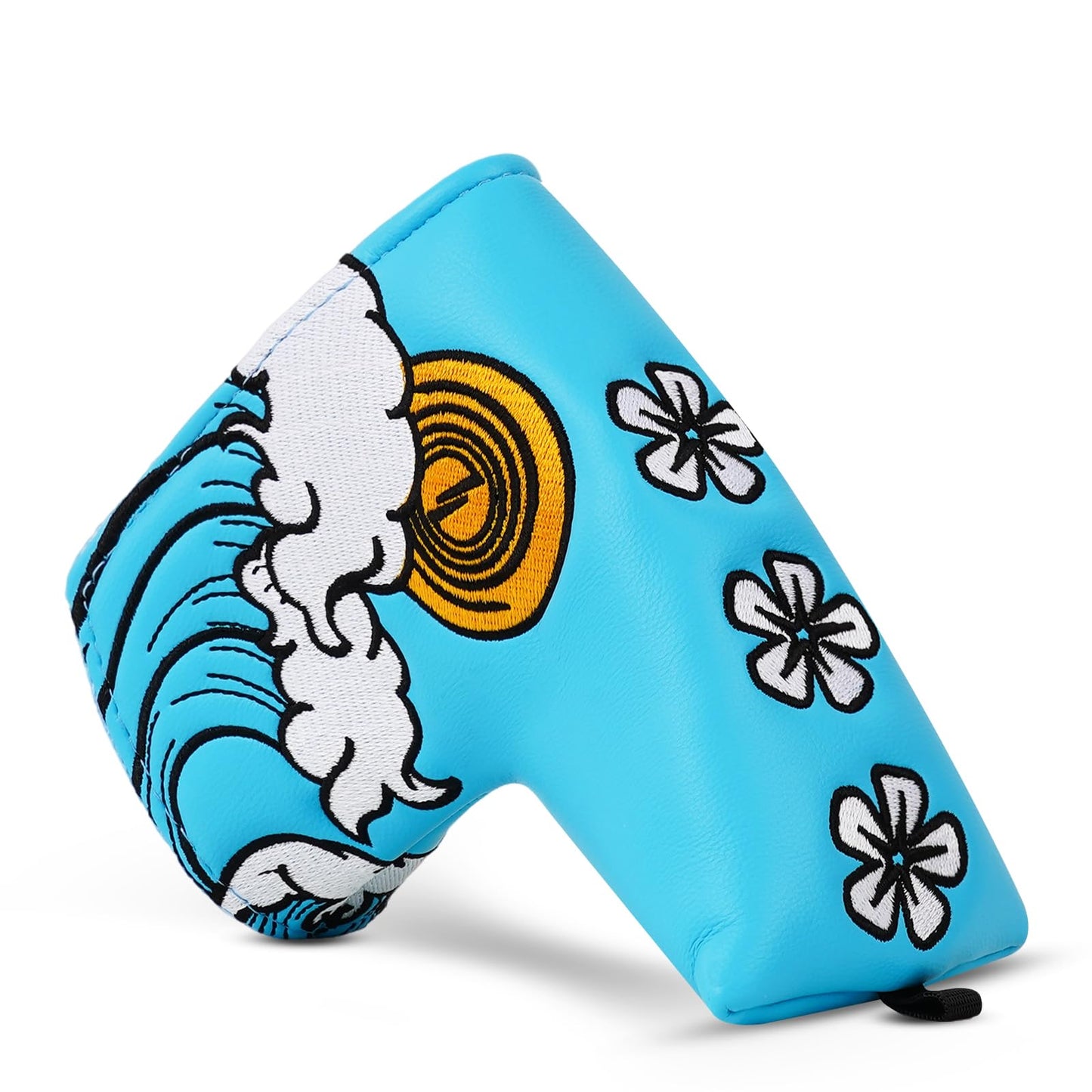 Putter Headcover, Blade Putter Cover Magnetic Blue Sea Wave Golf Putter Head Cover