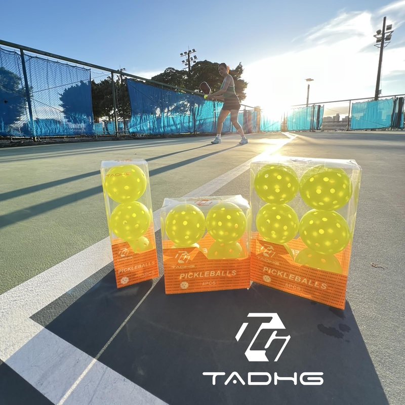 TADHG Pickleball 6-Pack Seamless PE Balls with Textured Surface Durable Game Balls for Consistent Bounce and Control for Indoor, Outdoor Use (Yellow, 6 Count)