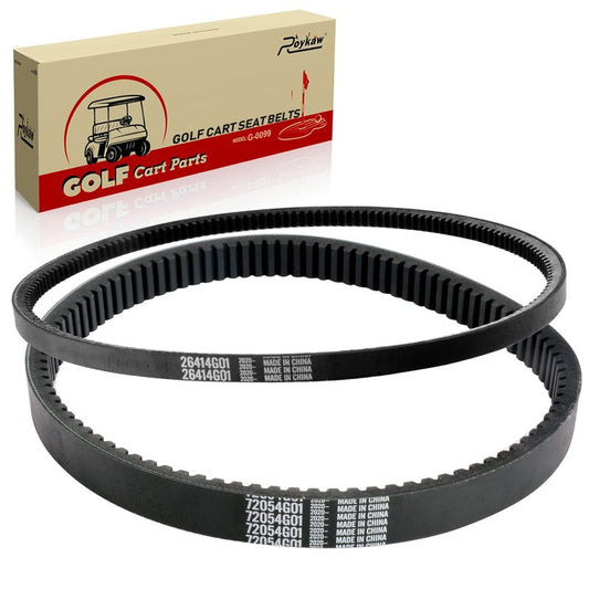 Roykaw Golf Cart Clutch Drive Belt & Starter Generator Belt Kits Compatible with EZGO TXT/Medalist 4 Cycle Gas 350cc/295cc 1994-up Golf Cart Models OEM #72054G01,72024G01,72025G01,26414G01,630587