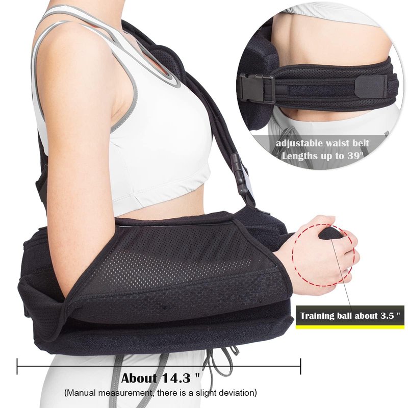 Shoulder Sling with Abduction Pillow, Abducted Shoulder Immobilizer for Rotator Cuff, Sublexion, Surgery, Dislocated and Broken Arm, Arm Sling Shoulders Immobilizer for Left & Right (Right)