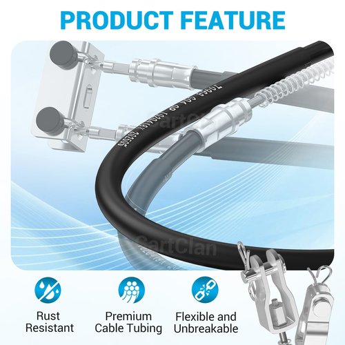 CartClan EZGO TXT Brake Cable Set, Golf Cart Brake Cable for Passenger and Driver Side Stainless Steel Core, Brake Cable Suitable for 1994-2008 EZGO TXT and Medalist Golf Cart, Replace OEM# 70716-G03