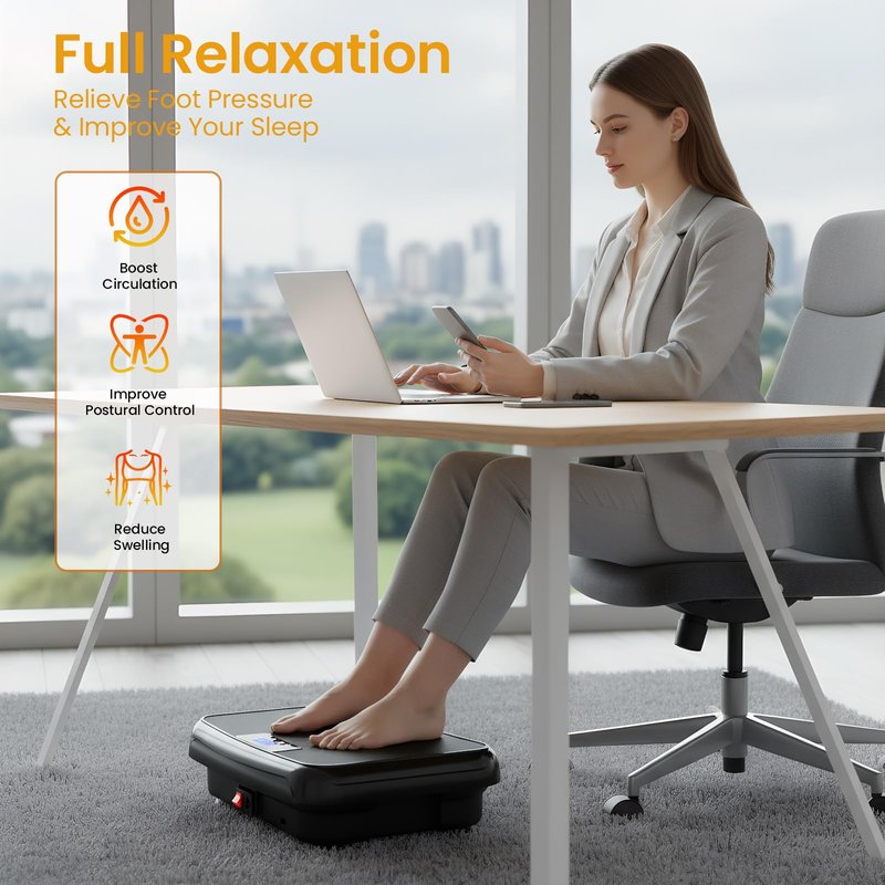 TISSCARE Vibration Plate Exercise Machine Mini Vibrating Plates for Sedentary Users, Helpful for Lymphatic Drainage and Weight Loss, 400Lbs Capacity Full Body Power Shake Workout Platform for Home